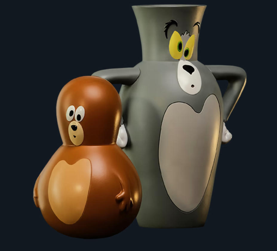 Soap Studio Tom and Jerry Vase Tom and Roly-Poly Jerry Collectible Set