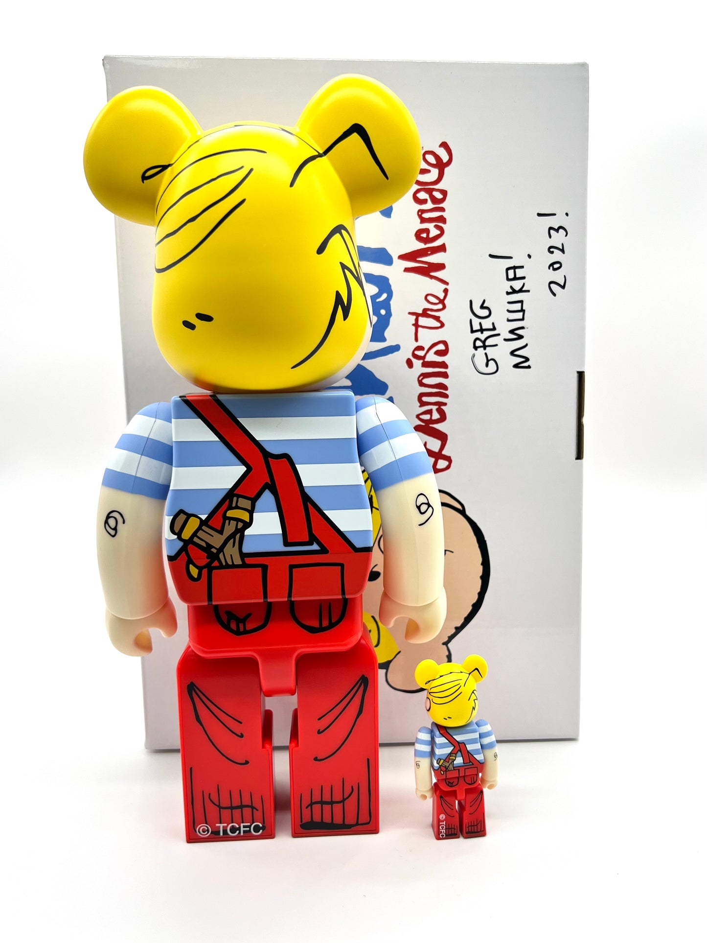 BE@RBRICK MISHKA x DENNIS THE MENACE 400% & 100% SIGNED BY GREG MISHIKA