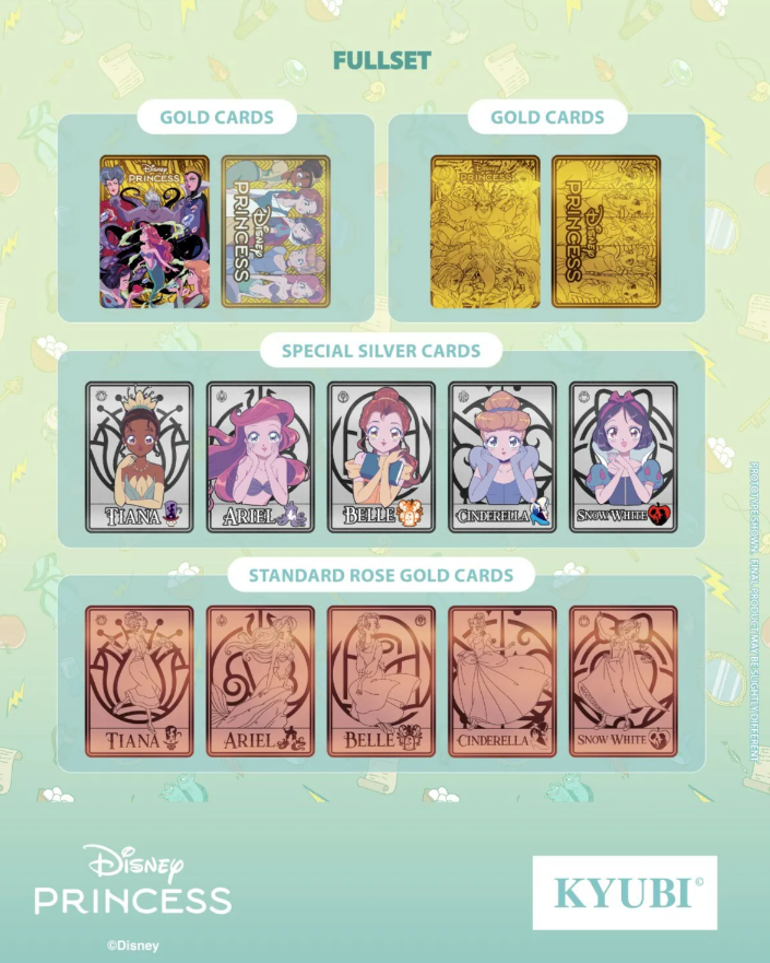 KYUBI Card Charm Series 2-Disney Princess (5 Pack Box)